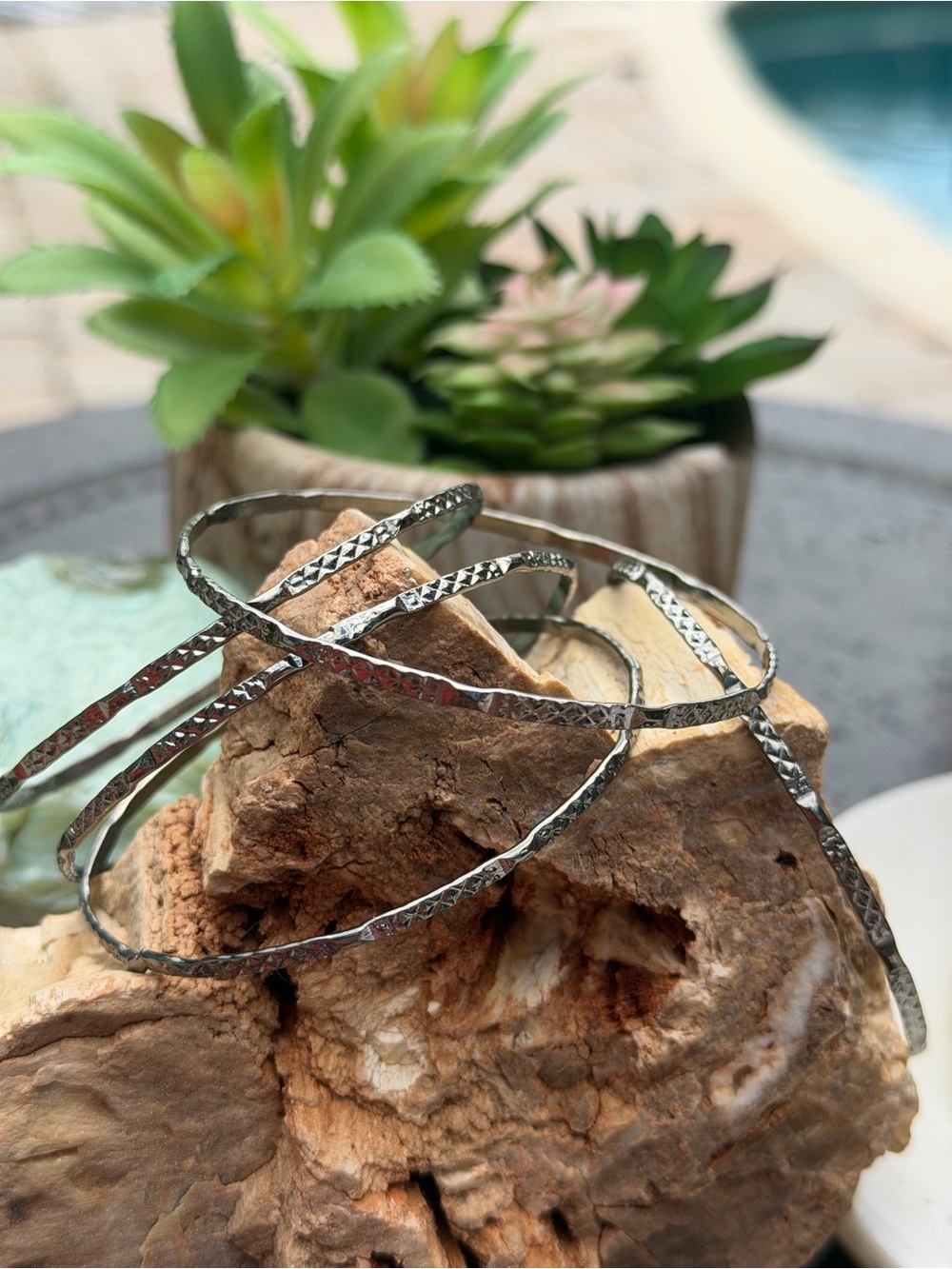 Build A Bracelet Stack -New AMRITA SINGH Bangle Bracelets - Gunmetal 5 pc